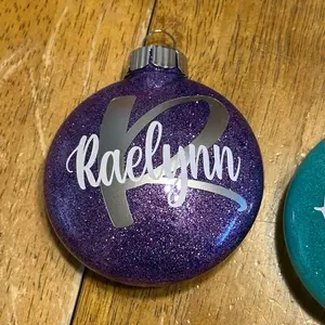 Custom Christmas ornaments. Personalized- color options- glitter ornament- custom name ornaments Gift Tree Decor