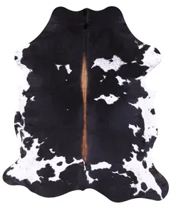 SUPER SALE Black & White Natural Cowhide Rug - Large 6'11"H x 5'11"W