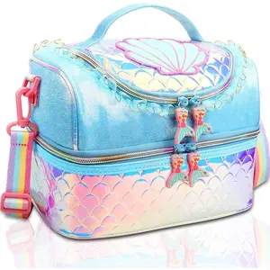 h-42 Kids Lunch Bag - Double - Decker Cooler Insulated Lunch Box for Boys Girls Women,Washable Lunch Bag with Strap and Reusable Toddler Lunchbox for School and Daycare