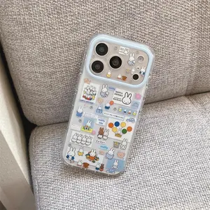 Cute Miffy Rabbit Kawaii Phone Case for iPhone 17 Pro 15 Pro 16 Pro Max 17 Case Cartoon Shockproof Funda for Apple 17 Max Cases