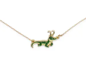 Marvel Studios Loki Alligator Pendant Necklace with Gold Chain
