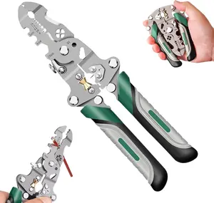 18-in-1 Multifunctional Wire Stripper - Professional Electrical Pliers for Cutting, Stripping & Crimping Wires/Cables, Foldable Design with Spring Loaded Handles