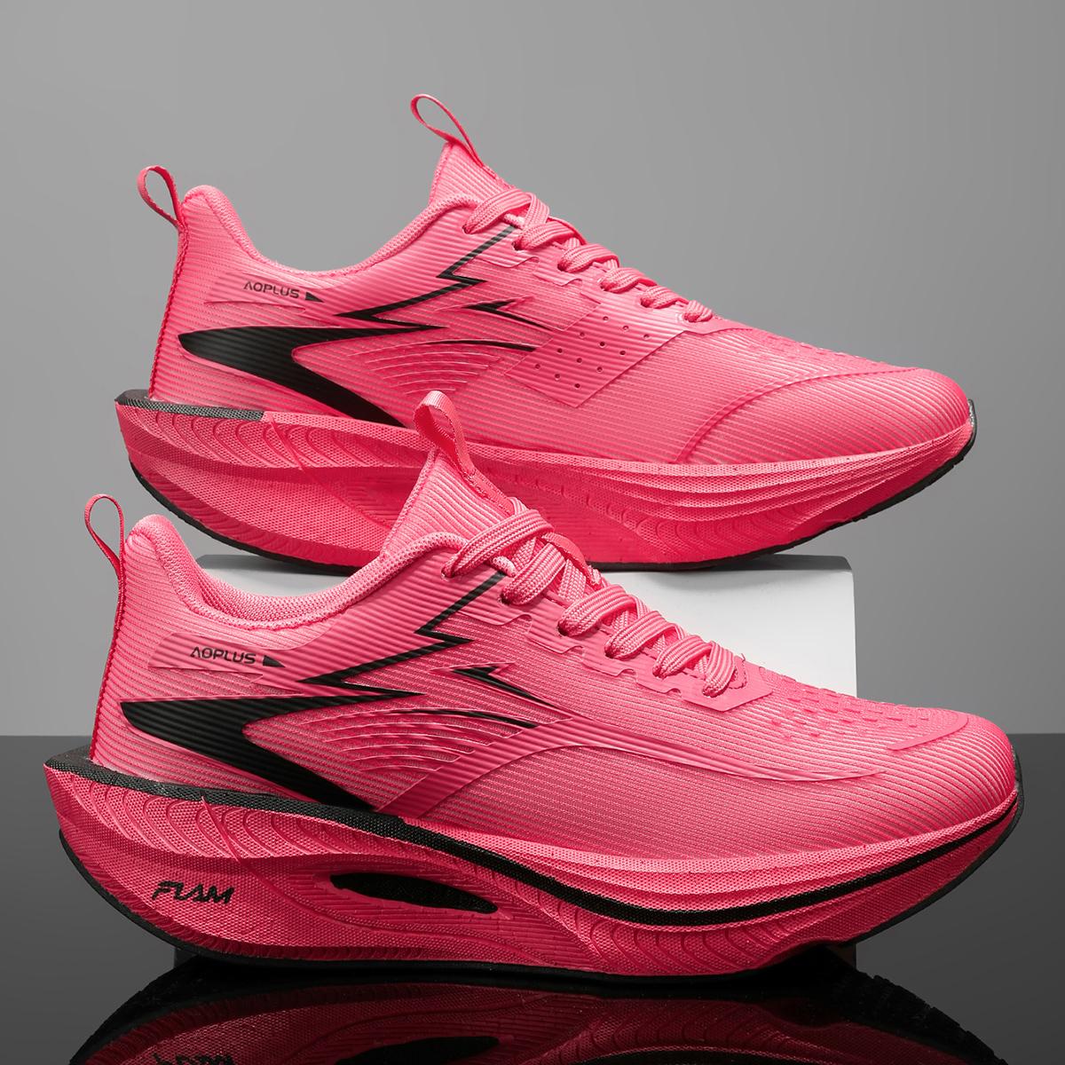 Carbon Plate Running Shoes for Men Women Breathable Cushioned Lightweight Non-slip Sports Sneakers for Gym Jogging Walking Fitness