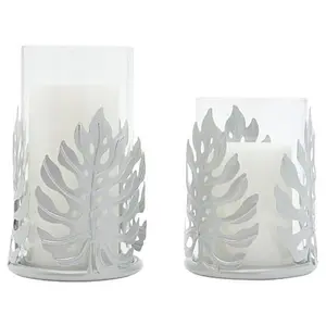 South Street Loft Set of 2 Leaf Hurricane LED Candles with Remote South Street Loft Set of 2 Leaf Hurricane LED Candles with Remote