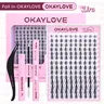 OKAYLOVE Lira Lightweight Lash Cluster Kit - Manga Doll Eyelash Set with 1-2 Week Long-Lasting Bond, Seal, Tweezers, Adhesive, Remover for DIY At-Home Makeup (Ideal for Natural Clean Girls Gifts) #backtoschool #sohochic