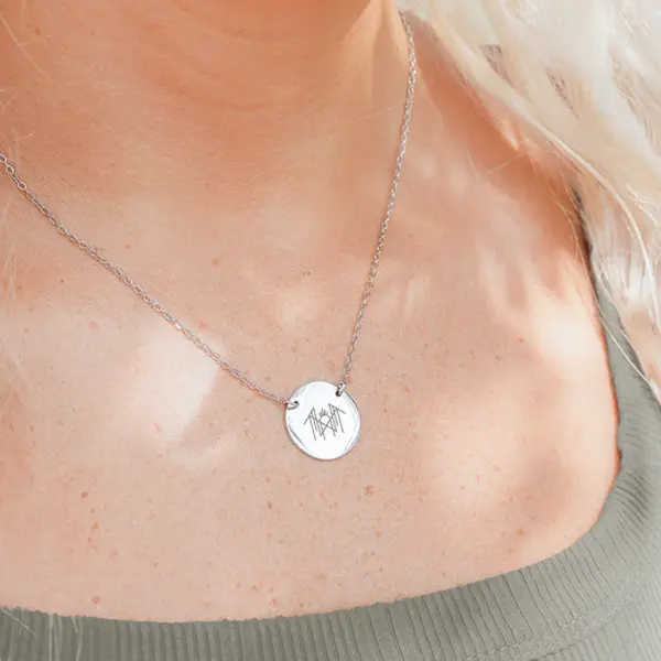 Sleep Token Sigil Circle Necklace, Engraved Minimalist Pendant