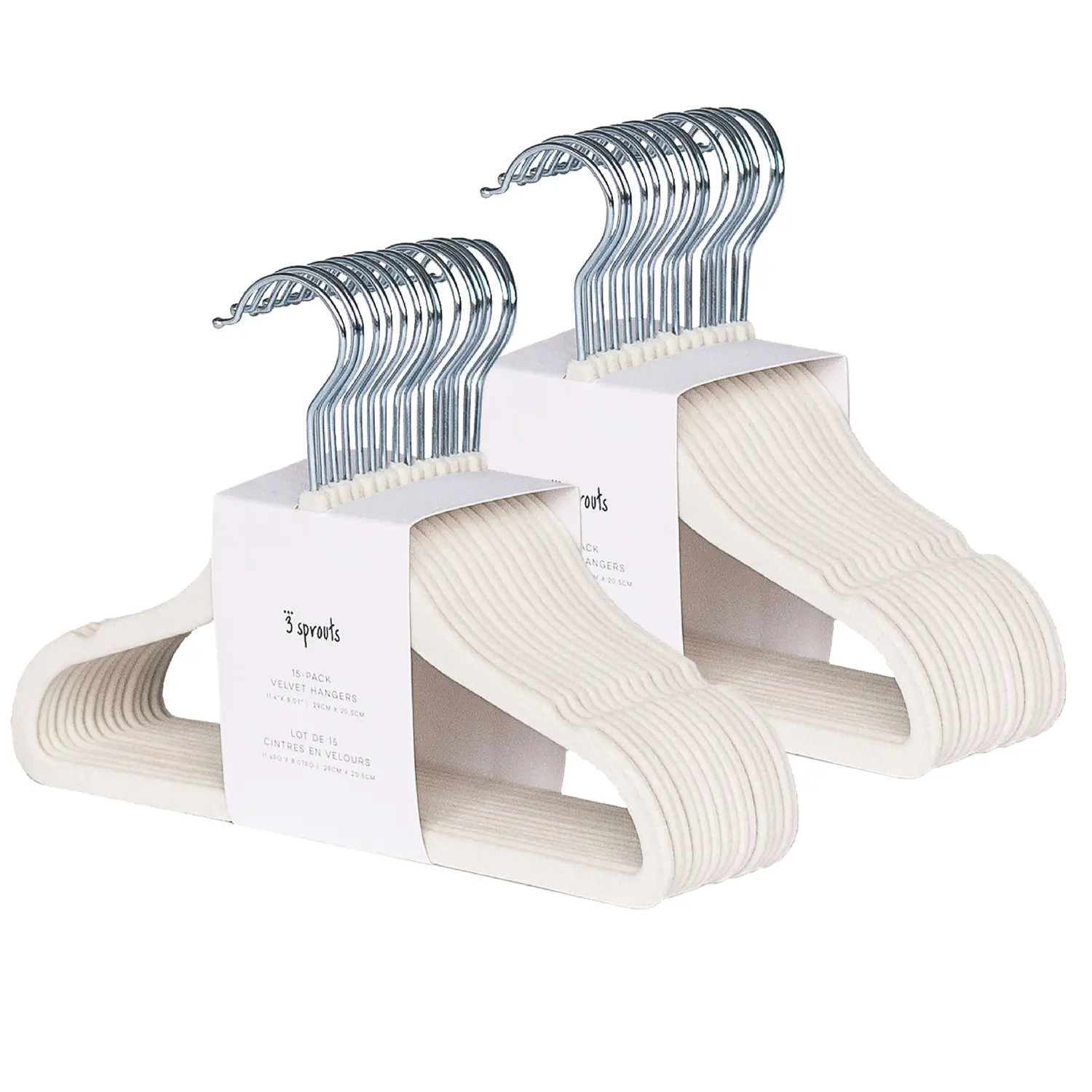 3 Sprouts Non-Slip Velvet Baby Hangers 30-Pack – Slim Space-Saving Hangers for Baby & Toddler Clothes