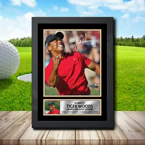 Tiger Woods Signed Autographed Golfer Star Poster Print Merch Gift - Premium 200 gsm Paper, Durable Design, Thoughtful Gift Idea, Unframed