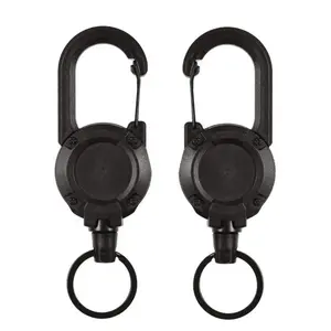 Retractable Outdoor Keychain Set, Mixed Colors, Steel Wire Rope & Metal Buckle, Large Survival Cord for Camping, Gear, Dog Leash, Carabiner for Leash