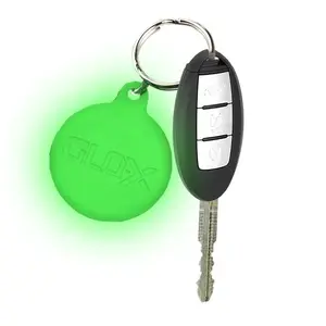 GLO-X Glow in The Dark Keychain - Find Your Light Up Key Chain In The Dark -12+ Hours Glow Time – Solar Powered Tags with Ring