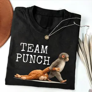 Comfort Colors Team Punch Baby Monkey Punch Shirt Tee, Animal Lover Gift, Cute Monkey T-Shirt, Team Punch,Wildlife Shirt,Cozy Graphic Tee