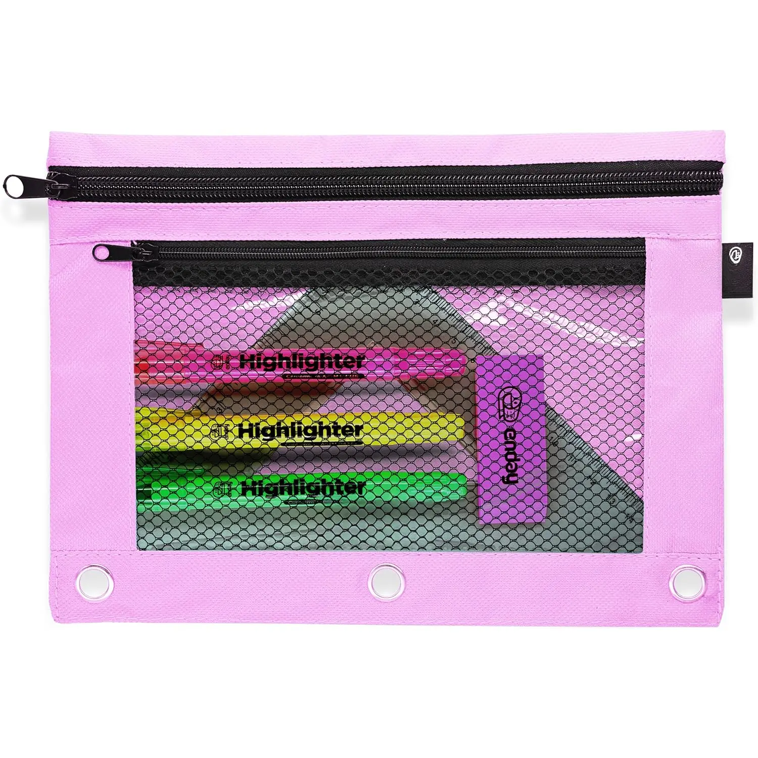 Purple Pencil Pouch For 3 Ring Binder, Zippered Binder Pencil Pouches, 3 Ring Pencil Pouch for Binder, Pencil Case for Binder, Large Pencil Bags for School, Home, and Office.