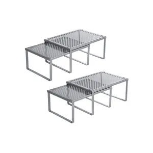 SONGMICS Set of 4 Metal Kitchen Counter Shelves SONGMICS Set of 4 Metal Kitchen Counter Shelves