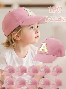 Toddler Baseball Cap for 1-3 Years | Pink Letter Flocked Embroidery | Soft & Adjustable | Perfect for Daily Wear & Outdoor Sun Protection