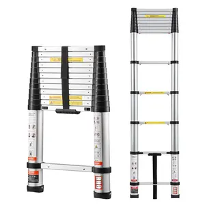 VEVOR Telescoping Ladder, Various specifications, Aluminum Mutil-button Retraction Collapsible Extension Ladder, With Non-slip Feet, Portable Multi-purpose Compact Ladder for Home, RV, Loft, ANSI Liste