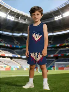 Sports Set, Unisex Sleeveless Tank Top and Shorts, Graphic Casual Breathable, Ideal for Outdoor Activities