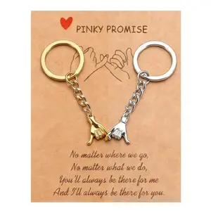 2Pcs Matching Couple Pinky Promise Keychain Gifts for Boyfriend Girlfriend, Best Friend Friendship Gifts for Women