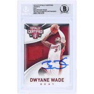 Dwyane Wade Miami Heat Autographed 2014-15 Panini Totally Certified Red GU Relic #35 #/249 Beckett Fanatics Witnessed Authenticated 10 Card - Fanatics Authentic Certified