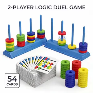 Magnetic Color Stack Game - 2-Player Logic Duel Game, Family Interactive Color Matching Board Game for Kids & Game Night