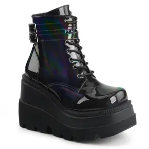 Demonia Shaker-52 Black Hologram Ankle Boots Demonia Shaker-52 Black Hologram Ankle Boots