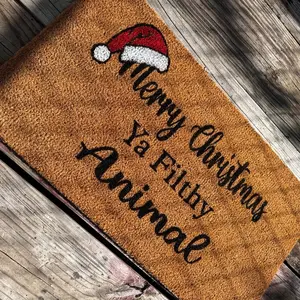 Merry Christmas Ya Filthy Animal doormat, Christmas doormat, festive doormat, Christmas gift, Coir doormat, Entryway Decor, funny doormat, funny Christmas doormat, Christmas Decor