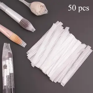 50pcs Mesh Makeup Brush Protectors - Anti-Split Bristle Guards, Unscented Bouquet Sleeve Set