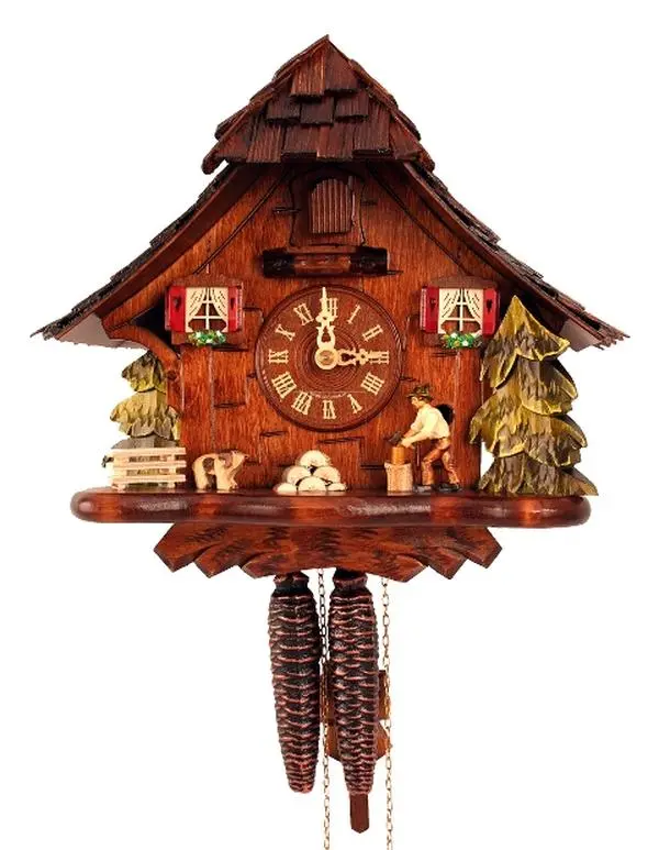 Alexander Taron 492 Engstler Weight-Driven Full-Size Classic Wooden Cuckoo Clock - Home Decor Decoration, Gift for Home Supplies Enthusiasts