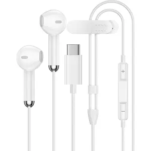USB C Wired Headphones for  17 Pro Max 17e 17Pro Air 16 16e 16Pro 15Plus 15, USB-C Earphones Wired Type C  17 Earbuds with Mic HiFi Stereo for  S26 S25 Ultra S24 FE A17 A16,