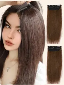 Realistic Hair Extension Pieces, High Volume Invisible Design, Enhances Crown Area, Two Cards Per Pack, Single Piece Padding