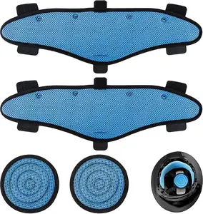 Hard Hat Top Pads and Sweatbands for Safety Helmet, Washable Hard Hat Cooling Liner Accessories Set, Suspension Sweat Band Replacement, Reusable Inserts Headband, Blue, 4 PCS