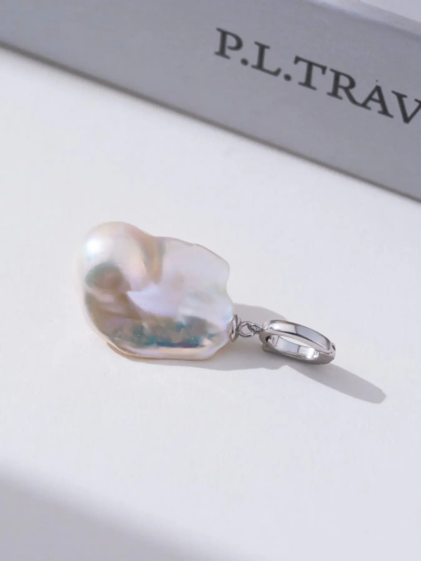Freshwater Pearl Pendant 15-17mm, Baroque Style with Natural Texture, S925 Silver Color Clasp, Unique Jewelry Piece