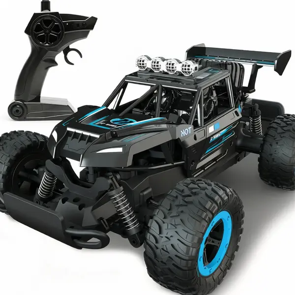 Remote Control Car, All Terrain Off-Road RC Truck, 2.4GHz 4WD RC Cars with Lights and Rechargeable Battery for Adults (Blue) magnum kid boy, Light, 2 * 1.5V Aa, 30.5*18.5*14Cm
