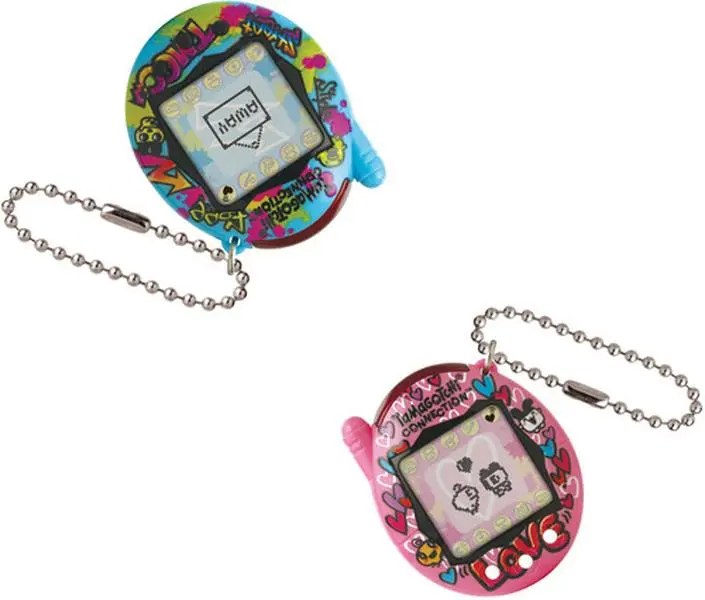 Tamagotchi Connection Virtual Collectible - Blue Graffiti, Pink Graffiti (True Friends) Blister Pack