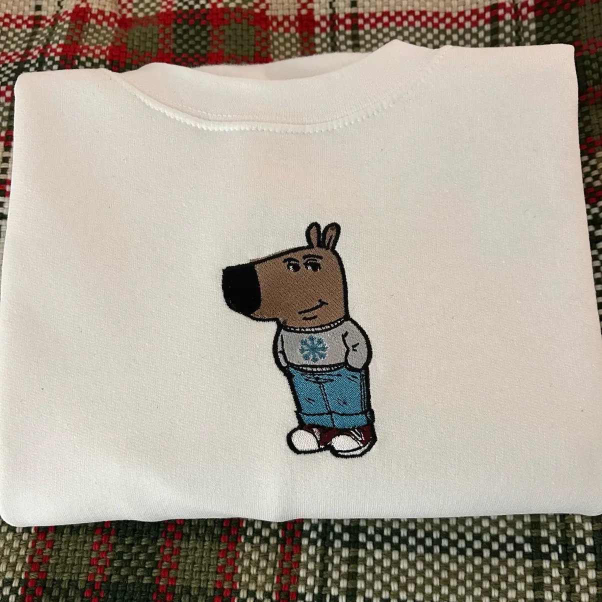 I'm Just a Chill Guy who likes Christmas Christmas, EMBROIDERED Snowflake Christmas Sweater, Funny Christmas Sweater, Holiday Crewneck Sweater