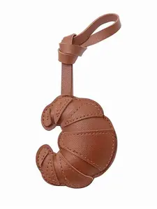 Croissant Bread Bag Charm, PU Material Realistic Bread Pendant, Multifunctional Keychain, Fashion Accessory for Women Bags Car Interior