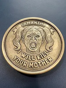 I Will K1ll Your Mother, Dungeon Crawler Carl Challenge Coin, LitRPG Fantasy Metal Coin, Gamer Collectible Gift for Fans of Dungeon Adventure Series