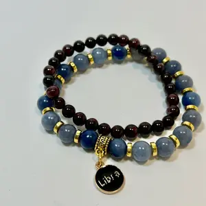 Libra zodiac crystal bracelet set