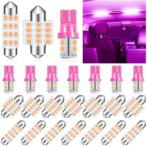 24PCS Car LED Bulbs Kit, Dome Light Led Car Interior Bulb Set, T10 31mm 41mm Festoon Bulbs Leds Replacement, Universal for Map Dome Trunk and License Plate Courtesy Lights (Blue)