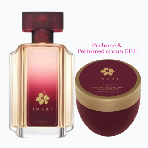 AVON Imari Eau de Toilette 1.7 fl. oz & Skin Softener 5 oz Set - Italian Bergamot, Jasmine, Vanilla Orchid Fragrance,  Floral Scents Perfume