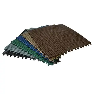 212 MAIN Riverstone 22x22 in. RSI Interlocking Floor Mat System - Green, Anti-Slip, Recycled PP, Ideal for Wet Areas
