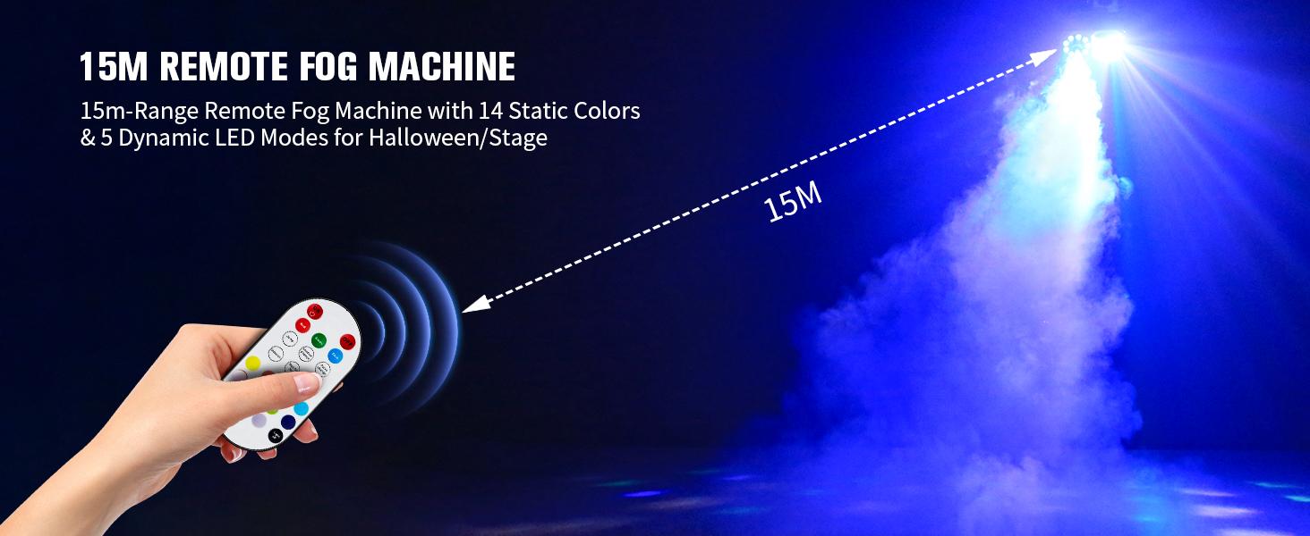 UKING 1200W RGB LED Fog Machine with Remote Control & Magic Ball Light 3-in-1 Smoke and Light Effects for Halloween Christmas and Thanksgiving