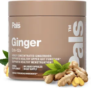 Pals Ginger Enh-12x - Highly Concentrated Gingeroids for Healthy Gut Function & Menstruation - 90 Liquid Capsules - US Healthcare Supplement