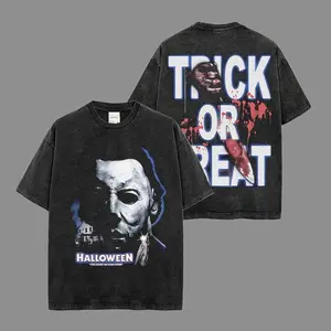 MichaeI Myers Trick Or Treat Cotton T-Shirt, Halloween Merch, 80s H0rr0r T-Shirt, Slasher Movie Apparel For Fans, H0rr0r Movie Shirt, Halloween Movie Tee, Halloween Shirt, Vintage 90s Graphic Tee, Trending Shirt, For Him, For Her
