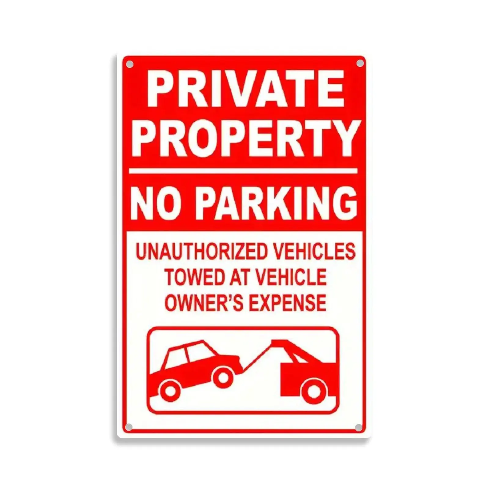 Private Property No Parking Tow Away Zone Tin Sign， Vintage No Parking Towed at Owner's Expense Metal Sign Print Aesthetic Room Decoration for Home Bedroom Kitchen Bar Dorm Bathroom Wall Decor 8 X 12