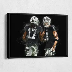Derek Carr and Davante Adams Poster Highlighting Elite Connection, Las Vegas Football Wall Art for Home and Man Cave Decor [UNFRAMED - PRINT ONLY]
