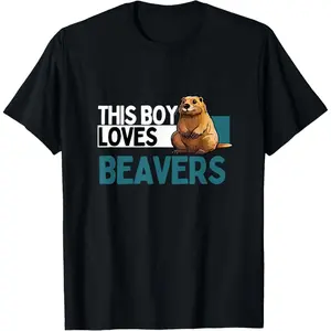 Cotton Graphic Tees Streetwear Gifts  Funny Beaver Animal Beaver Lover T-Shirt