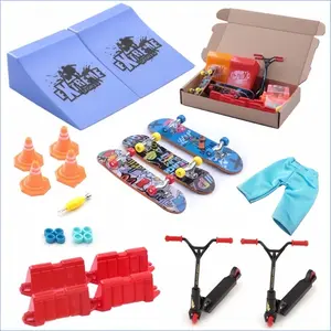Skate Park Ramp Set, Includes Skateboards, Scooters & Obstacle Cones, Durable Indoor Outdoor Skate Sports Accessories Kit, Skateboard Ramps