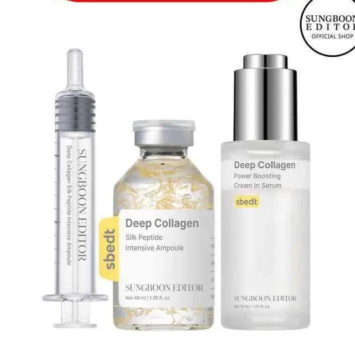 [Sungboon] Silk Collagen & Peptide Face-Lift Duo Tiktok Exclusive – Ampoule + Rejuvenate Serum with 8 types Hyaluronic Acid for wrinkles & fine lines | Gift set Firming, Moisturizing, Collagen Boosting, Anti aging Korean Home Aesthetic for all skin types