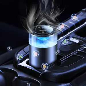 Smart Car Air Freshener, Rechargeable EssentialOil Diffuser with RGB Ambient Light, Auto On/OffAir Freshener for Car & Room