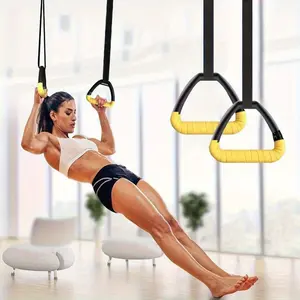 Gymnastic Rings, Non-Slip Exercise Rings With Adjustable Straps For Strength Training, Pull-Ups, Gym Workout & Outdoor Training, With 2pcs Tape